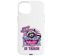 Custodia per iPhone 15 Plus Splish Splash La tua opinione è Trash Raccoon Bath