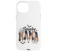 Custodia per iPhone 15 Plus Spooky Mama Leopard Print Ghost Halloween Design
