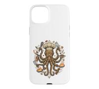 Custodia per iPhone 15 Plus Steampunk Octopus Chef Cook Mechanical Cuisine