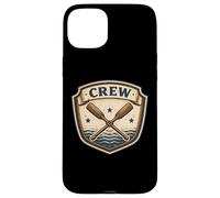 Custodia per iPhone 15 Plus Stemma vintage dell'atleta di canottaggio con remi