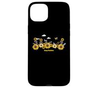 Custodia per iPhone 15 Plus Sunflower Keep Positive Butterflies Quotes Butterfly