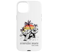 Custodia per iPhone 15 Plus Surfside Beach Carolina del Sud Salva Loggerhead Sea Turtle Art