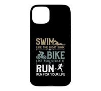 Custodia per iPhone 15 Plus Swim Bike Run Cooles - Bicicletta da triathlon