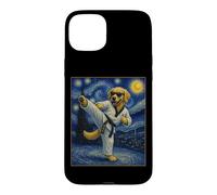 Custodia per iPhone 15 Plus Taekwondo Golden Retriever Art Coreano Tae Kwon Do Dog