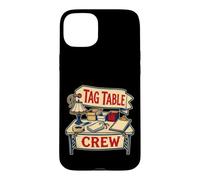 Custodia per iPhone 15 Plus TAG TABLE CREW Banco per mercatino dell'usato