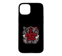 Custodia per iPhone 15 Plus Tatuaggio Saga Ink Rune Viking Norse Ravens Skull