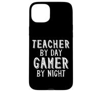 Custodia per iPhone 15 Plus Teacher By Day Gamer By Night Funny School Gaming Teacher