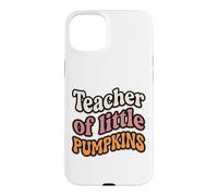 Custodia per iPhone 15 Plus Teacher of Little Pumpkins Groovy Retro Fall
