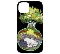 Custodia per iPhone 15 Plus Terrario gatto addormentato albero foresta grafica botanica