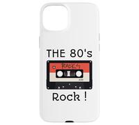 Custodia per iPhone 15 Plus The 80's Rock - Nastro a cassetta per camicia, stampa nera