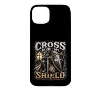 Custodia per iPhone 15 Plus The Cross Is My Shield Christian Warrior Design Armor of God