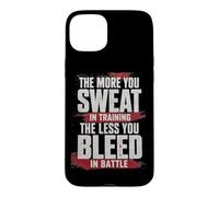 Custodia per iPhone 15 Plus The More You Sweat in Training, The Less You Bleed in Battle