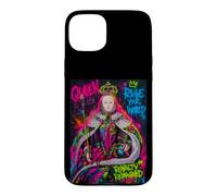 Custodia per iPhone 15 Plus The Queen, Cool Hand Drawn Graffiti Queen Cartoon Graphic