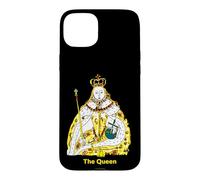 Custodia per iPhone 15 Plus The Queen, Cool Hand Drawn Queen Cartoon Graphic Design