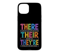 Custodia per iPhone 15 Plus There Their They're Funny Grammar English Teacher Humor