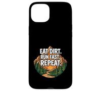 Custodia per iPhone 15 Plus Trail Running Mountain Runner Eat Dirt Run Fast Repeat
