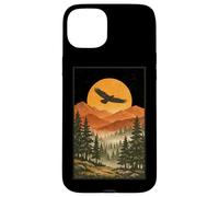 Custodia per iPhone 15 Plus Tramonto Montagne Foresta Campeggio Natura Avventura Campeggio Camper