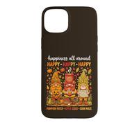 Custodia per iPhone 15 Plus Tre gnomi autunnali Zucca Patch Apple Sidro Mais Autunno