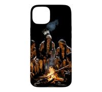 Custodia per iPhone 15 Plus Tribù dei nativi americani Falò Indiani d'America Indigeni