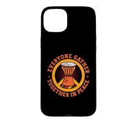 Custodia per iPhone 15 Plus Tutti si riuniscono insieme in pace Drumming Instrument Djembe