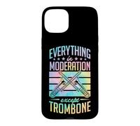 Custodia per iPhone 15 Plus Tutto con moderazione tranne il trombone in stile retrò