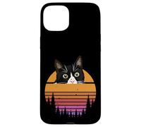 Custodia per iPhone 15 Plus Tuxedo Cat Retro 70s Sunset Vintage Cat Lover