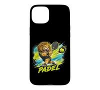 Custodia per iPhone 15 Plus Un Giocatore Di Padel Alla Moda - Un Leone Che Gioca A Padel
