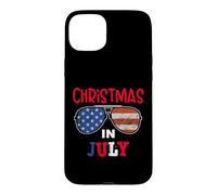 Custodia per iPhone 15 Plus USA American Sunglass Christmas in July