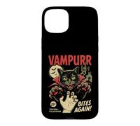 Custodia per iPhone 15 Plus Vampurr Bites Again Spooky Cat Vampiro Halloween Ghoul
