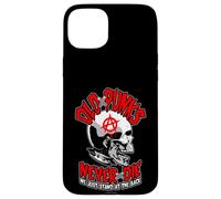 Custodia per iPhone 15 Plus Vecchi punk non muoiono mai punk rock musica mohawk teschio