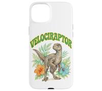 Custodia per iPhone 15 Plus Velociraptor Groovy Floreale Acquerello Boho Velociraptor