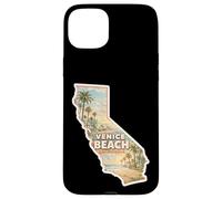 Custodia per iPhone 15 Plus Venice Beach California tropicale acquerello souvenir