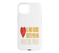 Custodia per iPhone 15 Plus Vigile del Fuoco Cuore Battito Passione Fuego