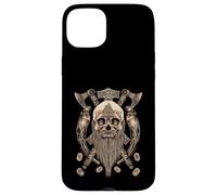 Custodia per iPhone 15 Plus Viking Skull with Beard - Viking Axe - Viking Drinking Horn