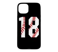 Custodia per iPhone 15 Plus Vintage Baseball Mom #18 Jersey giocatore di baseball numero 18