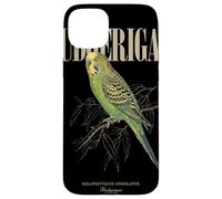Custodia per iPhone 15 Plus Vintage Budgerigar Bird Watching Arte Natura Amore Uccelli