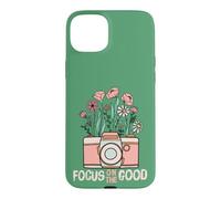 Custodia per iPhone 15 Plus Vintage Focus On The Good Wildflower Camera Happy Thoughts