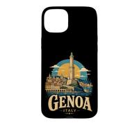 Custodia per iPhone 15 Plus Vintage Genova Italia Viaggio Souvenir Landmark Gift
