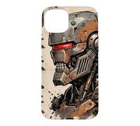 Custodia per iPhone 15 Plus Vintage Mecha Robot Giapponese Kanji Oni Anime Art