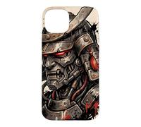 Custodia per iPhone 15 Plus Vintage Mecha Samurai Giapponese Kanji Oni Anime Art