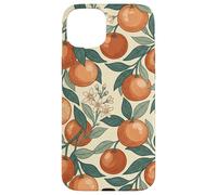 Custodia per iPhone 15 Plus Vintage Orange Fruit and Blossom Botanical Pattern