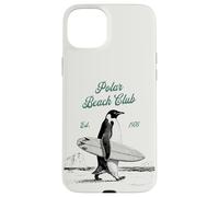 Custodia per iPhone 15 Plus Vintage Polar Beach-Club Pinguino Surfer