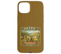 Custodia per iPhone 15 Plus Vintage Puglia Etichetta Cassa di Olive Mediterraneo Souvenir