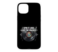 Custodia per iPhone 15 Plus Vinyl Record Collector Spin It Loud Love The Crackle
