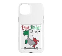Custodia per iPhone 15 Plus Viva Italia Bandiera Italiana Mappa Uccelli Grafica Capolavoro Design