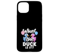 Custodia per iPhone 15 Plus What the Duck Is It Funny Gender Reveal Pun Palloncini