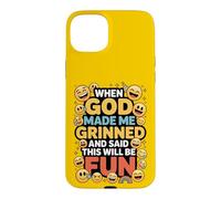 Custodia per iPhone 15 Plus When God Made Me Grinned This Will Be Fun Christian