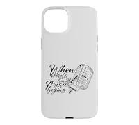 Custodia per iPhone 15 Plus When Words Leave Off Music Begins Microfono vintage