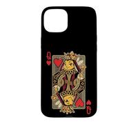 Custodia per iPhone 15 Plus Whimsical Queen Bee - Carte da gioco a forma di cuore