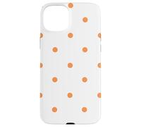 Custodia per iPhone 15 Plus White and Orange Polka Dots Classic Polkadots Cute Preppy
